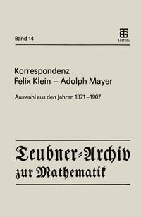 Produktbild: Korrespondenz Felix Klein &mdash; Adolph Mayer