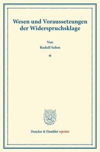 Produktbild: Wesen und Voraussetzungen der Widerspruchsklage.