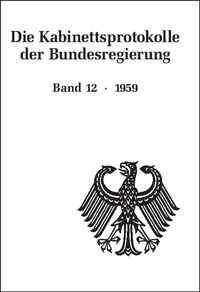 Produktbild: Die Kabinettsprotokolle der Bundesregierung / 1959