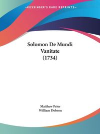 Produktbild: Solomon De Mundi Vanitate (1734)