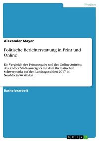 Produktbild: Politische Berichterstattung in Print und Online