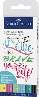 Produktbild Faber-Castell Tuschestifte Pitt Artist Pens Hand Lettering, Pastell, 6er Etui