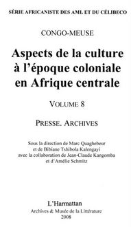 Produktbild: Aspects de la culture a l'epoque coloniale en Afrique centrale volume 8