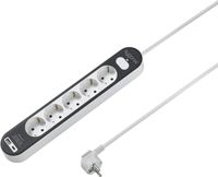 Produktbild: Sygonix SY-4755368 Steckdosenleiste mit Schalter Wei&szlig;, Grau Schutzkontakt 1St.