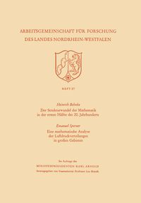 Produktbild: Der Strukturwandel der Mathematik in der ersten H&auml;lfte des 20. Jahrhunderts. Eine mathematische Analyse der Luftdruckverteilungen in gro&szlig;en Gebieten