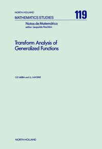 Produktbild: Transform Analysis of Generalized Functions
