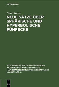 Produktbild: Neue S&auml;tze &uuml;ber sph&auml;rische und hyperbolische F&uuml;nfecke