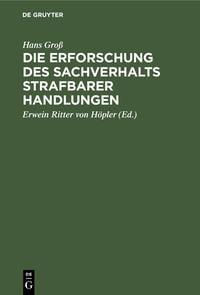 Produktbild: Die Erforschung des Sachverhalts strafbarer Handlungen