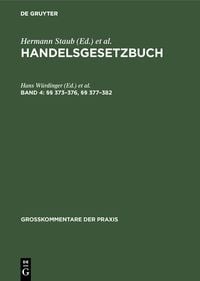 Produktbild: Handelsgesetzbuch / &sect;&sect; 373&ndash;376, &sect;&sect; 377&ndash;382