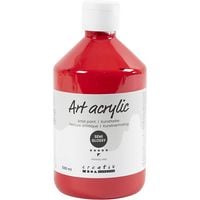 Produktbild: Creativ Company Acrylfarbe, Mattgl&auml;nzend, Halbtransparent, Prim&auml;rrot, 500 ml/ 1 Fl.