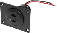 Produktbild: ProCar Power USB-C Doppelsteckdose PD/QC mit LED + Montageplatte Belastbarkeit Strom max.=3 A 12 oder 24 V/DC