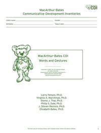 Produktbild: Macarthur-Bates Communicative Development Inventories (CDI) Words and Gestures, Desktop Scannable - English