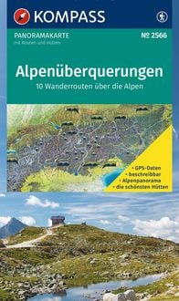 Produktbild: KOMPASS Fernwegekarte Alpen&uuml;berquerungen Panorama 1:2 Mio.