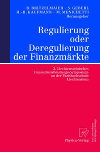 Produktbild: Regulierung oder Deregulierung der Finanzm&auml;rkte