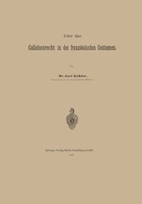 Produktbild: Ueber das Collationsrecht in den franz&ouml;sischen Coutumes