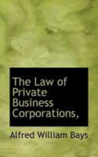 Produktbild: The Law of Private Business Corporations,