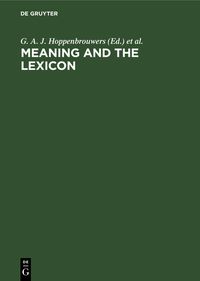 Produktbild: Meaning and the lexicon