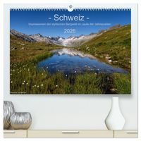 Produktbild: Schweiz - Impressionen der idyllischen Bergwelt im Laufe der Jahreszeiten (hochwertiger Premium Wandkalender 2026 DIN A2 quer), Kunstdruck in Hochglanz