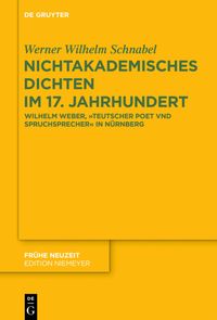 Produktbild: Nichtakademisches Dichten im 17. Jahrhundert