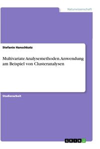 Produktbild: Multivariate Analysemethoden. Anwendung am Beispiel von Clusteranalysen
