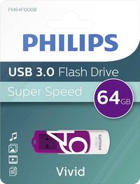 Bild vom Artikel Philips VIVID USB-Stick 64GB Purple FM64FD00B/00 USB 3.2 Gen 1 (USB 3.0) vom Autor 