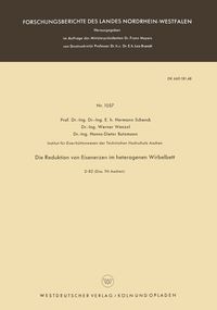 Produktbild: Die Reduktion von Eisenerzen im heterogenen Wirbelbett