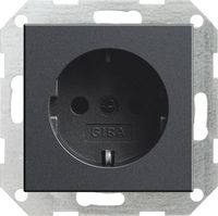 Produktbild: GIRA  Einsatz Schutzkontakt-Steckdose System 55, Standard 55, E2, Event, Event Klar, Event Opak, Esprit, ClassiX Anthrazit 018828