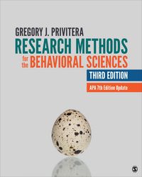 Produktbild: Privitera, G: Research Methods for the Behavioral Sciences