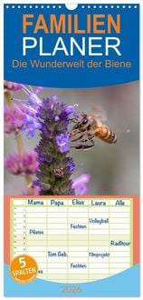 Produktbild: Familienplaner 2026 - Die Wunderwelt der Biene mit 5 Spalten (Wandkalender, 21 x 45 cm) CALVENDO