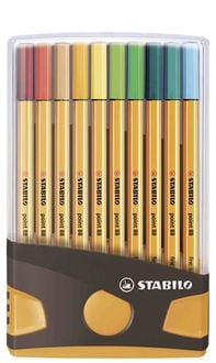 Produktbild: STABILO Fineliner -   point 88 ColorParade - 20er Tischset in anthrazit/orange - mit 20 verschiedenen Farben