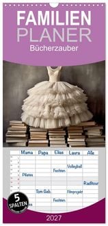 Produktbild: Familienplaner 2027 - B&uuml;cherzauber mit 5 Spalten (Wandkalender, 21 x 45 cm) CALVENDO