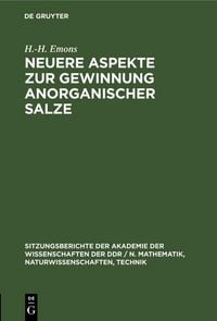 Produktbild: Neuere Aspekte zur Gewinnung anorganischer Salze