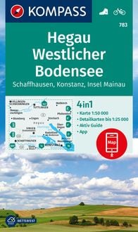 Produktbild: KOMPASS Wanderkarte 783 Hegau Westlicher Bodensee, Schaffhausen, Konstanz, Insel Mainau 1:50.000