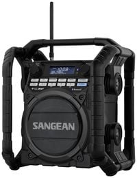 Produktbild: Sangean U-4 DBT+ Baustellenradio DAB+, UKW AUX, Bluetooth&reg;, USB Akku-Ladefunktion, wiederaufladbar, wasserdicht, sto&szlig;fest Schwarz