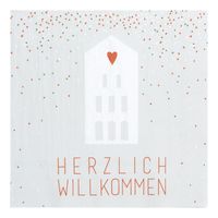 Produktbild: R&auml;der Serviette Herzlich Willkommen 33x33cm