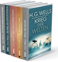 H.G.Wells (fünf Romane) - Krieg der Welten - Die Zeitmaschine - Die Insel des Dr. Moreau - Der unsichtbare Mann - Die ersten Menschen im Mond