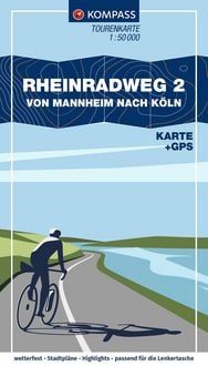 Produktbild: KOMPASS Fahrrad-Tourenkarte Rheinradweg 2, von Mannheim nach K&ouml;ln 1:50.000