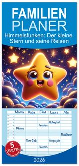 Produktbild: Familienplaner 2026 - Himmelsfunken: Der kleine Stern und seine Reisen mit 5 Spalten (Wandkalender, 21 x 45 cm) CALVENDO