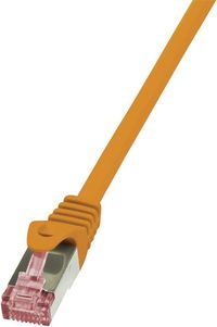 Produktbild: LogiLink CQ2068S RJ45 Patchkabel CAT 6 S/FTP 3.00 m Orange Flammwidrig, mit Rastnasenschutz 1 St.