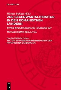 Produktbild: Zur Gegenwartsliteratur in den romanischen L&auml;ndern. Teil 5/6