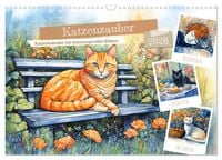 Produktbild: Katzenzauber - Katzenkalender mit stimmungsvollen Bildern (Wandkalender 2026 DIN A3 quer), CALVENDO Monatskalender