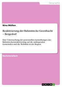 Produktbild: Reaktivierung der Bahnstrecke Geesthacht - Bergedorf