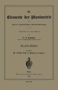 Produktbild: Die Elemente der Planimetrie in ihrer organischen Entwickelung