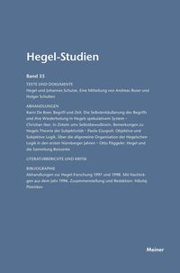 Bild vom Artikel Hegel-Studien Band 35 vom Autor 