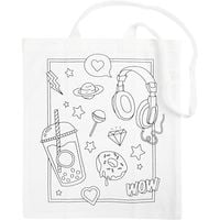 Produktbild: Creativ Company Tragetasche zum Ausmalen, Gr&ouml;&szlig;e 38x42 cm, 130 g, Wei&szlig;, 1 Stk