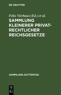 Produktbild: Sammlung kleinerer privatrechtlicher Reichsgesetze
