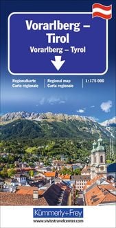 Produktbild: K&uuml;mmerly+Frey Regional-Strassenkarte Vorarlberg, Tirol 1:175.000