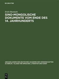 Produktbild: Sino-mongolische Dokumente vom Ende des 14. Jahrhunderts
