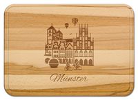 Produktbild: Buchenholz Schneidebrett 35x25cm, Motiv M&uuml;nster