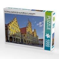 Produktbild: CALVENDO Puzzle Das Rathaus, ein gotischer Bau aus der Mitte des 14. Jahrhunderts | 1000 Teile Lege-Gr&ouml;&szlig;e 64x48cm Foto-Puzzle f&uuml;r gl&uuml;ckliche Stunden